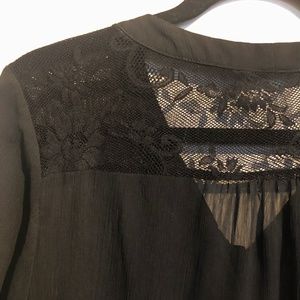 Gorgeous The Limited Sheer Tie-Front Laced Blouse